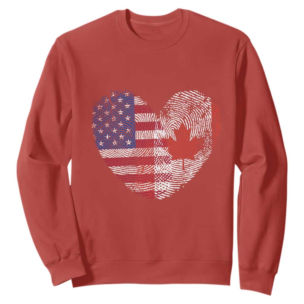 Half Canadian Half American USA Flag Canada America Sweatshirt TS14 Red Print Your Wear
