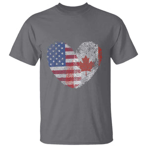 Half Canadian Half American USA Flag Canada America T Shirt