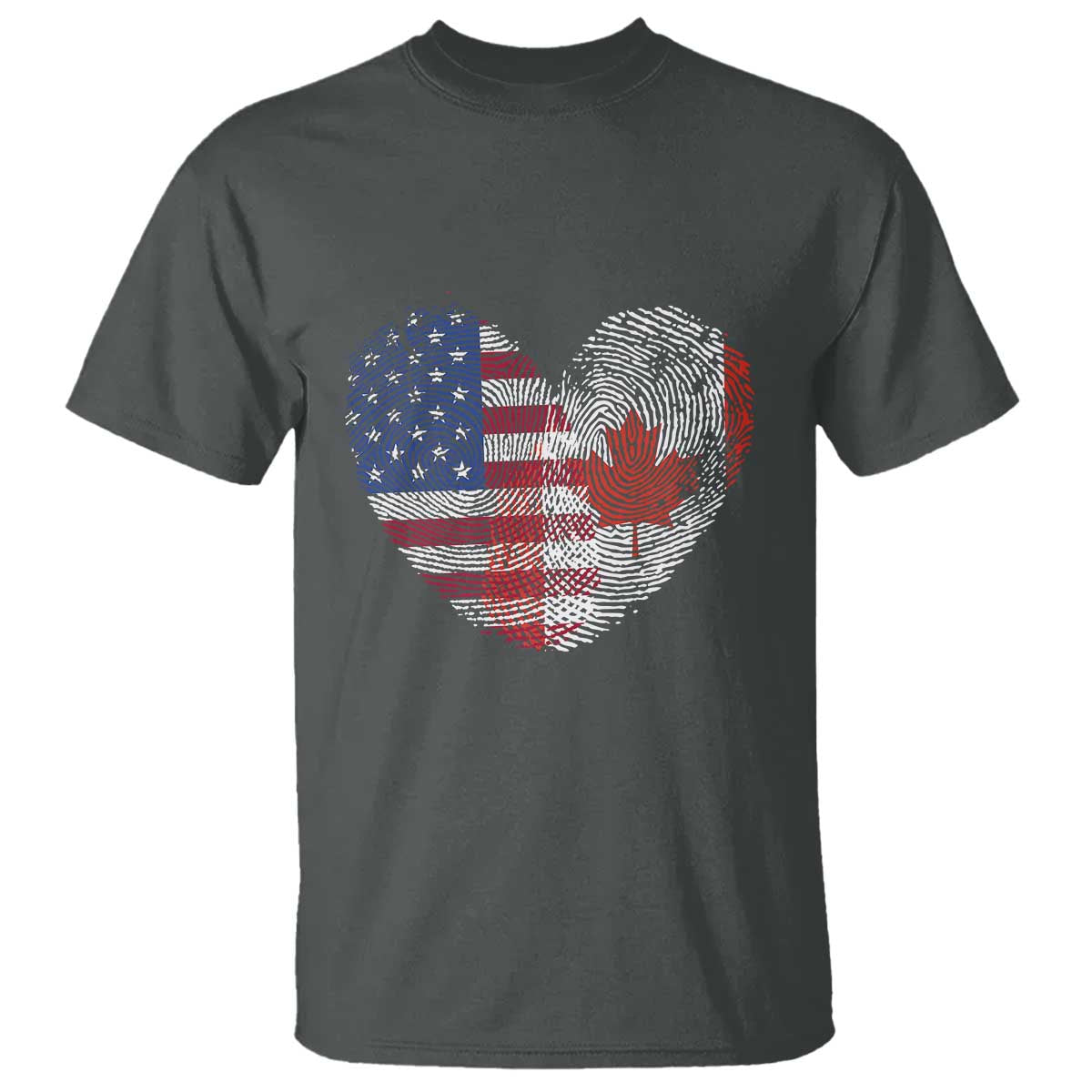 Half Canadian Half American USA Flag Canada America T Shirt