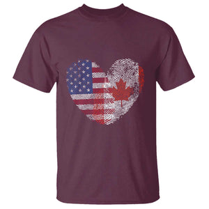 Half Canadian Half American USA Flag Canada America T Shirt