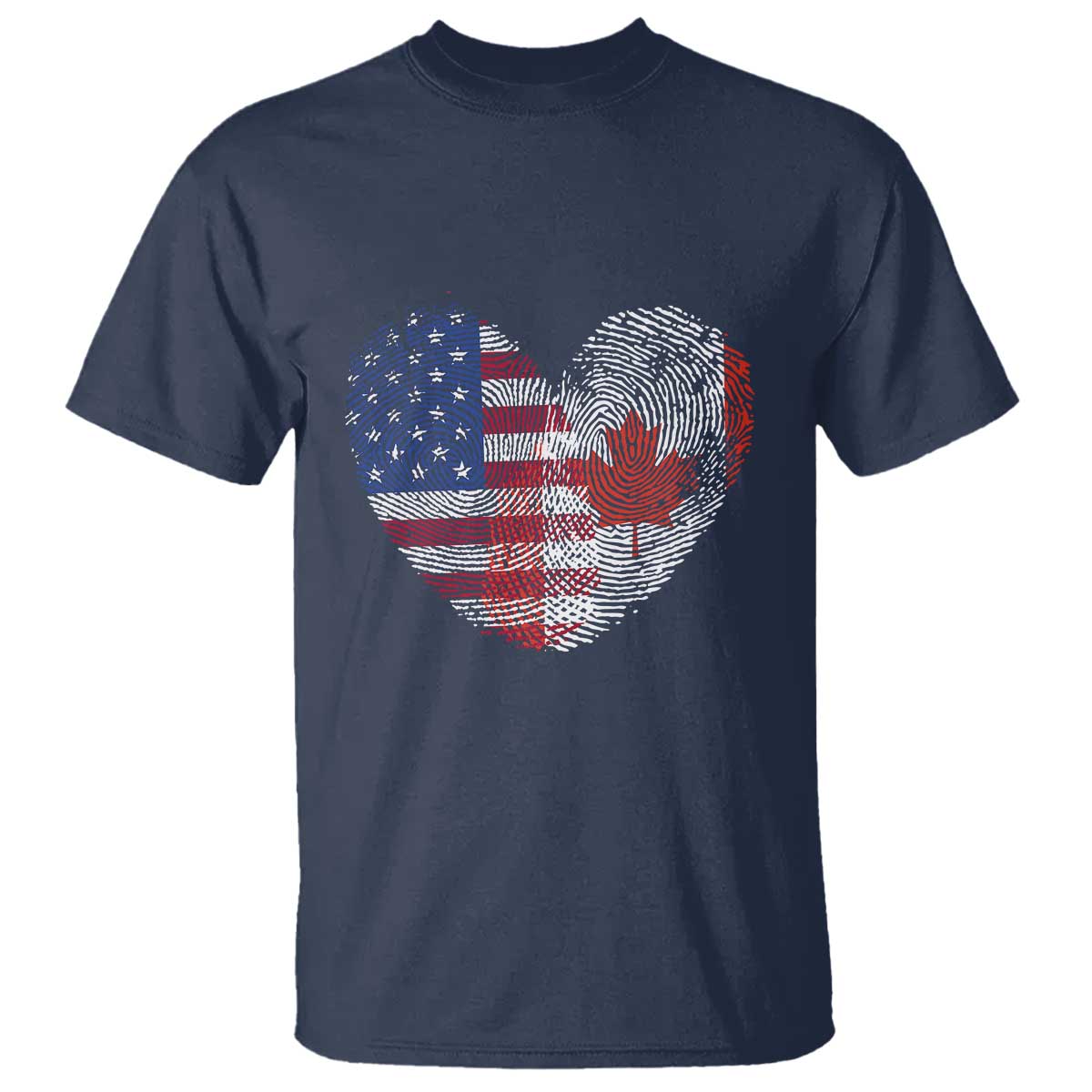 Half Canadian Half American USA Flag Canada America T Shirt