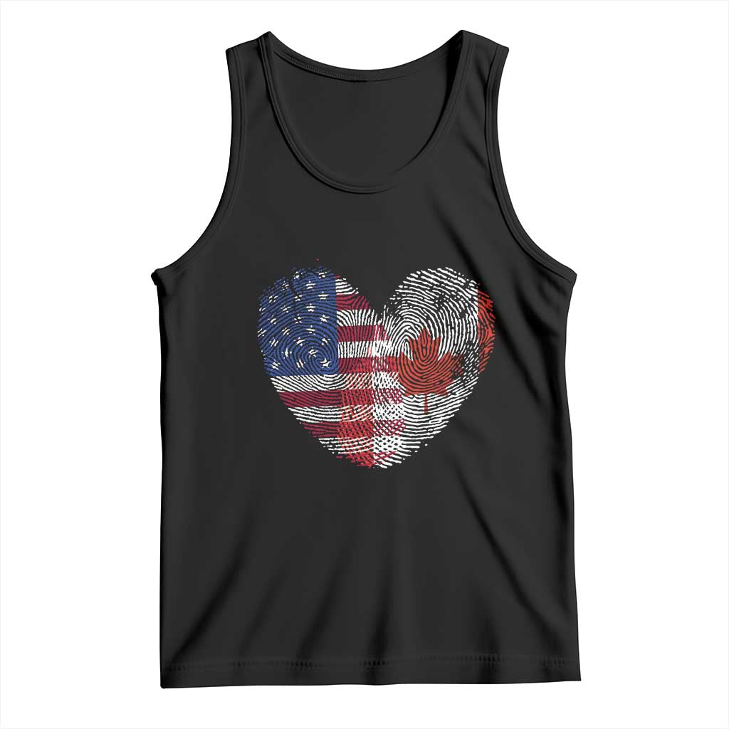 Half Canadian Half American USA Flag Canada America Tank Top
