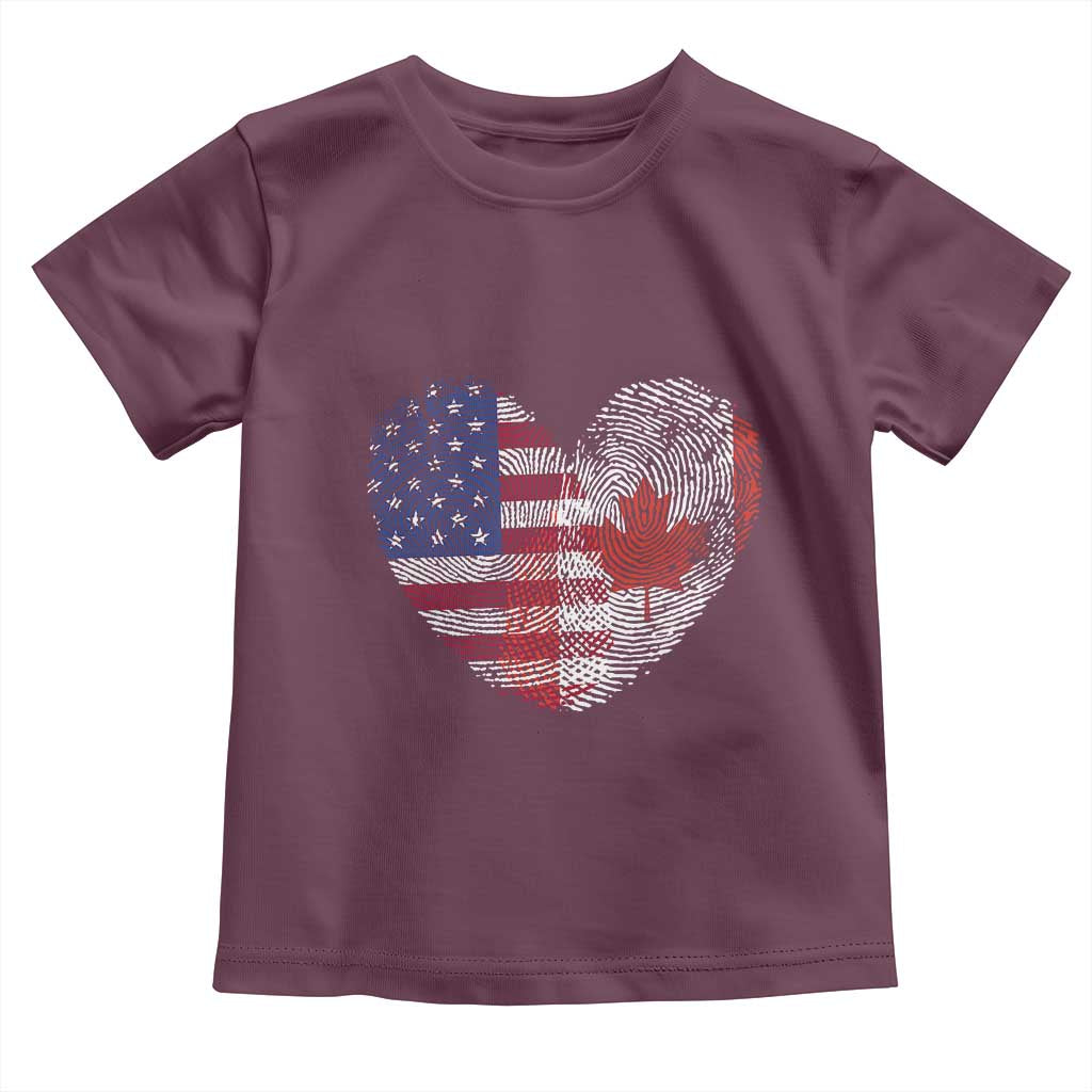 Half Canadian Half American USA Flag Canada America Toddler T Shirt