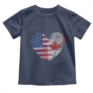 Half Canadian Half American USA Flag Canada America Toddler T Shirt