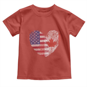 Half Canadian Half American USA Flag Canada America Toddler T Shirt