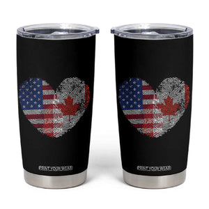 Half Canadian Half American USA Flag Canada America Tumbler Cup