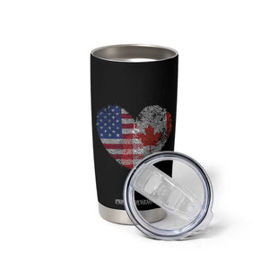 Half Canadian Half American USA Flag Canada America Tumbler Cup