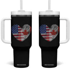 Half Canadian Half American USA Flag Canada America Tumbler With Handle