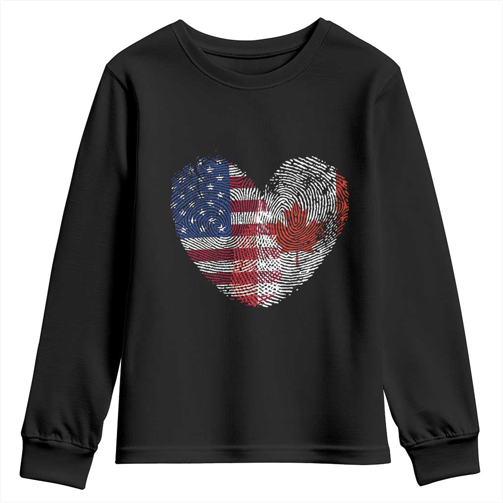 Half Canadian Half American USA Flag Canada America Youth Sweatshirt