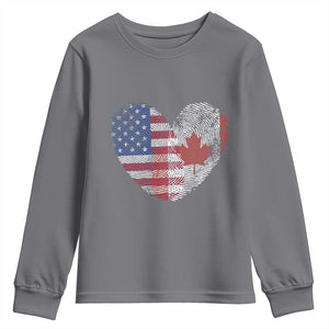 Half Canadian Half American USA Flag Canada America Youth Sweatshirt