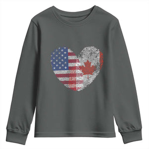 Half Canadian Half American USA Flag Canada America Youth Sweatshirt