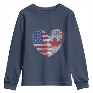 Half Canadian Half American USA Flag Canada America Youth Sweatshirt
