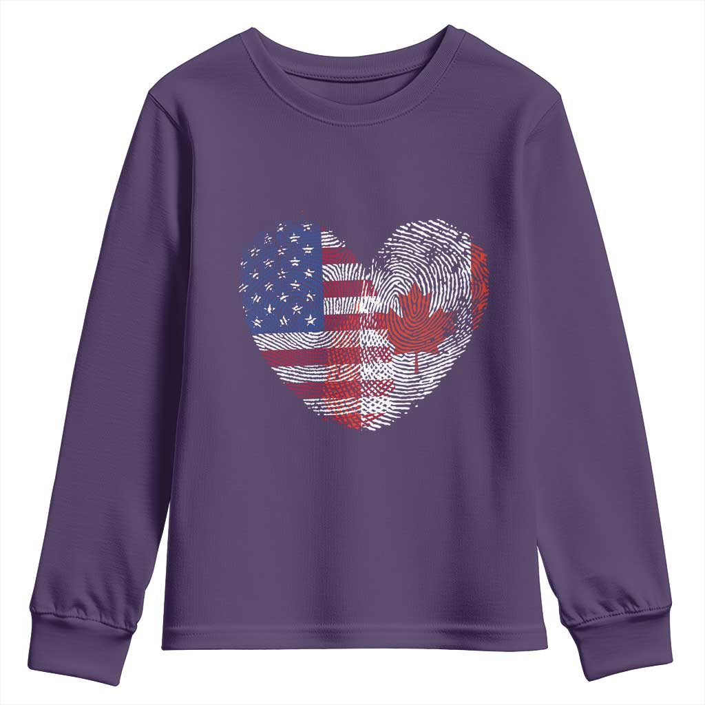 Half Canadian Half American USA Flag Canada America Youth Sweatshirt