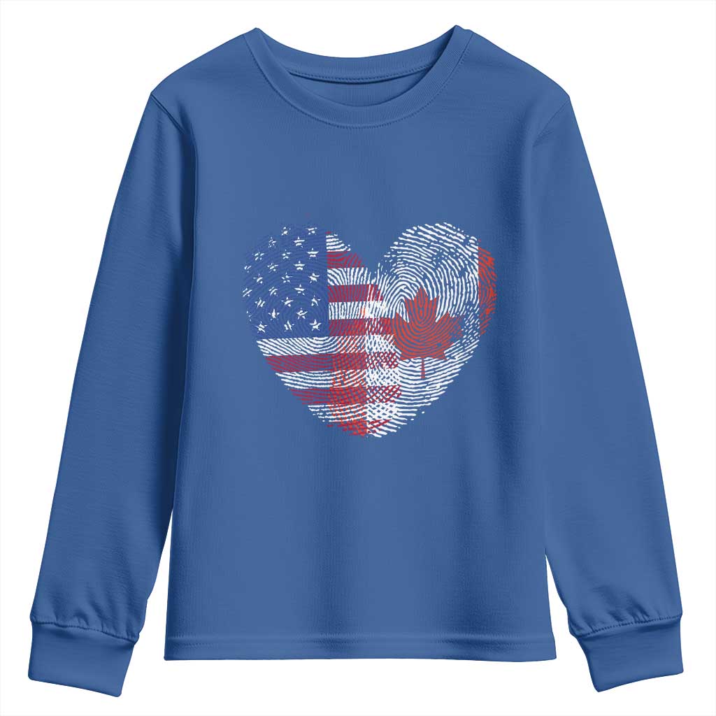 Half Canadian Half American USA Flag Canada America Youth Sweatshirt