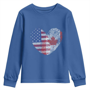 Half Canadian Half American USA Flag Canada America Youth Sweatshirt