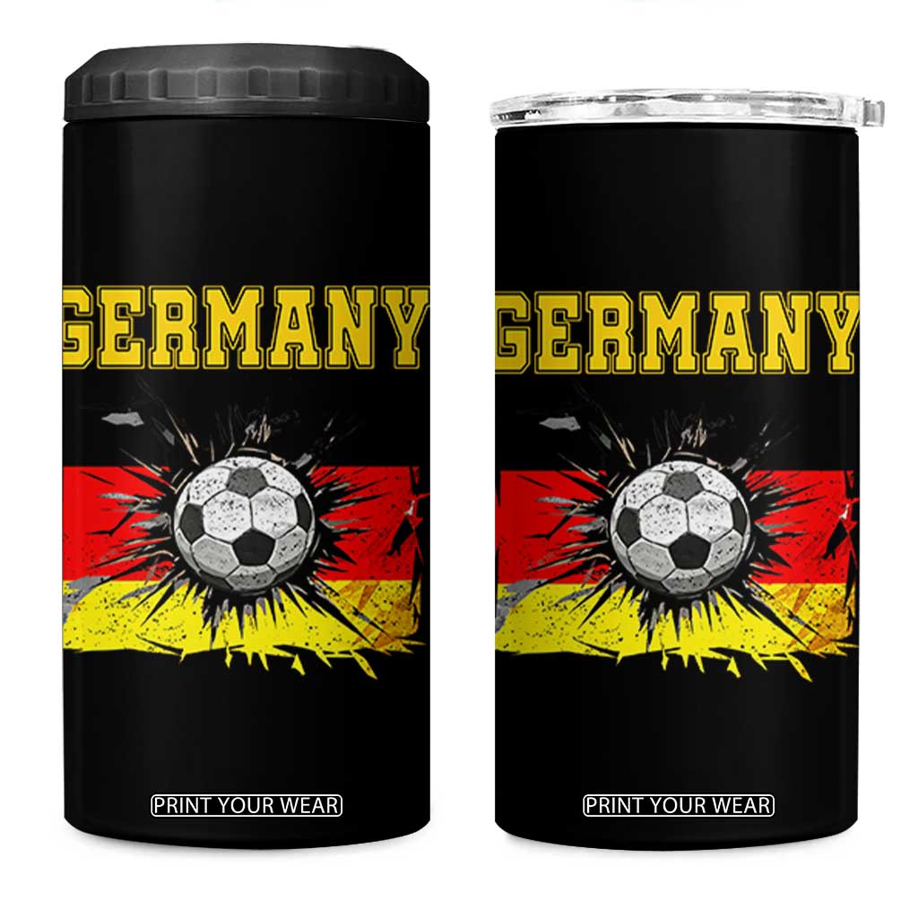 Germany Soccer Fan 4 in 1 Can Cooler Tumbler German Football Game Day Supporter TS14 One Size: 16 oz Black Print Your Wear