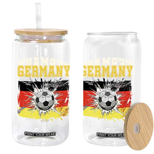 Germany Soccer Fan Glass Can German Football Game Day Supporter