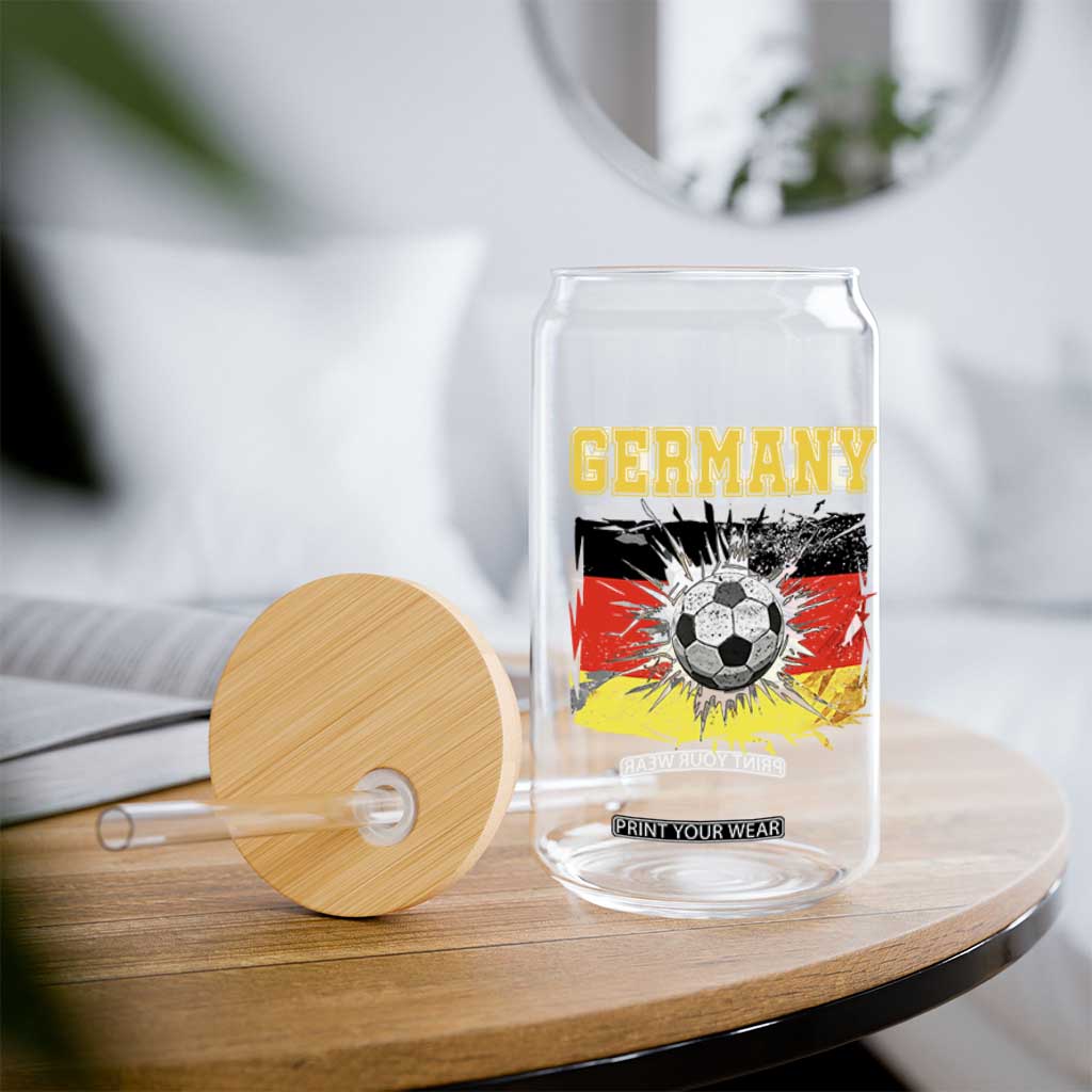 Germany Soccer Fan Glass Can German Football Game Day Supporter