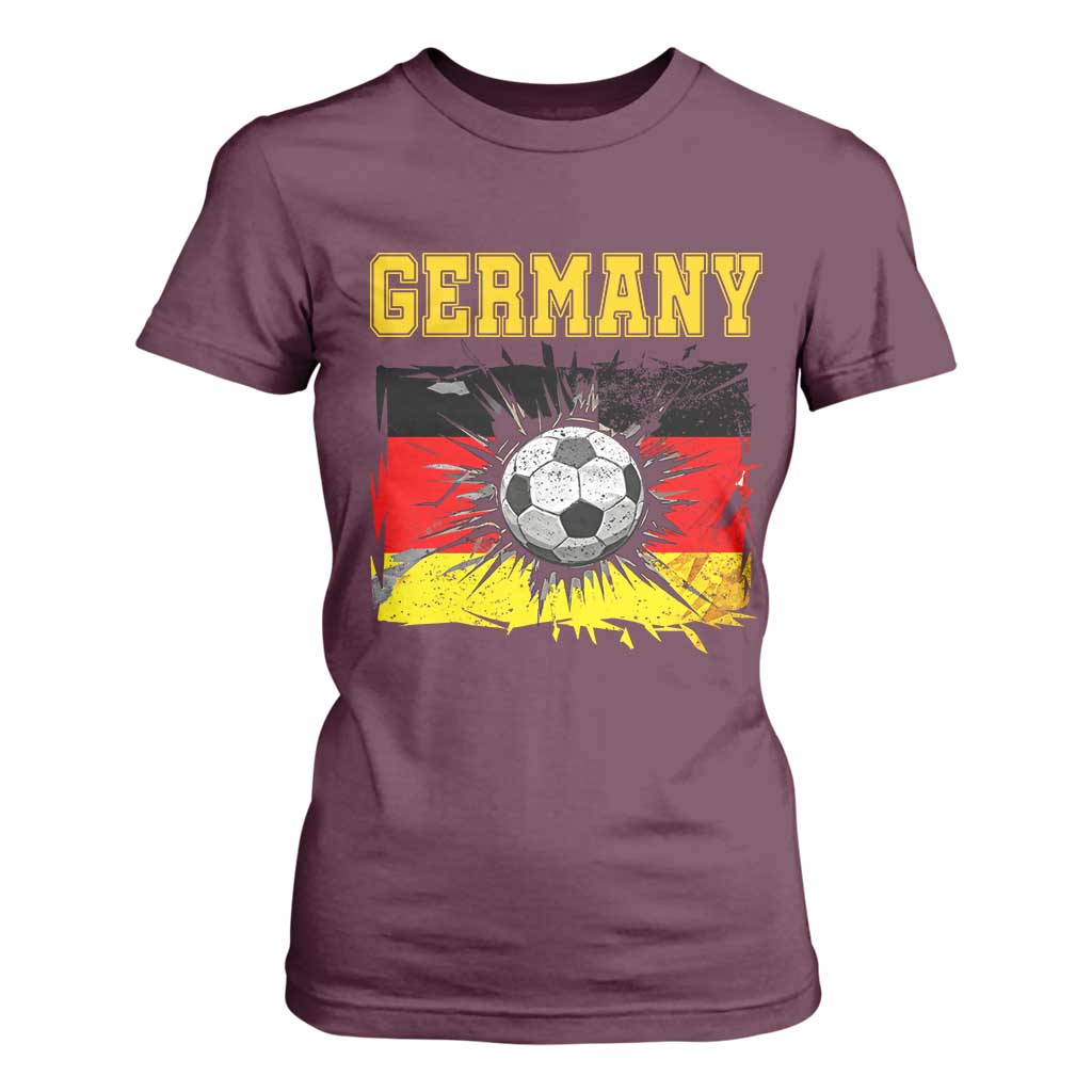 Germany Soccer Fan T Shirt For Women German Football Game Day Supporter