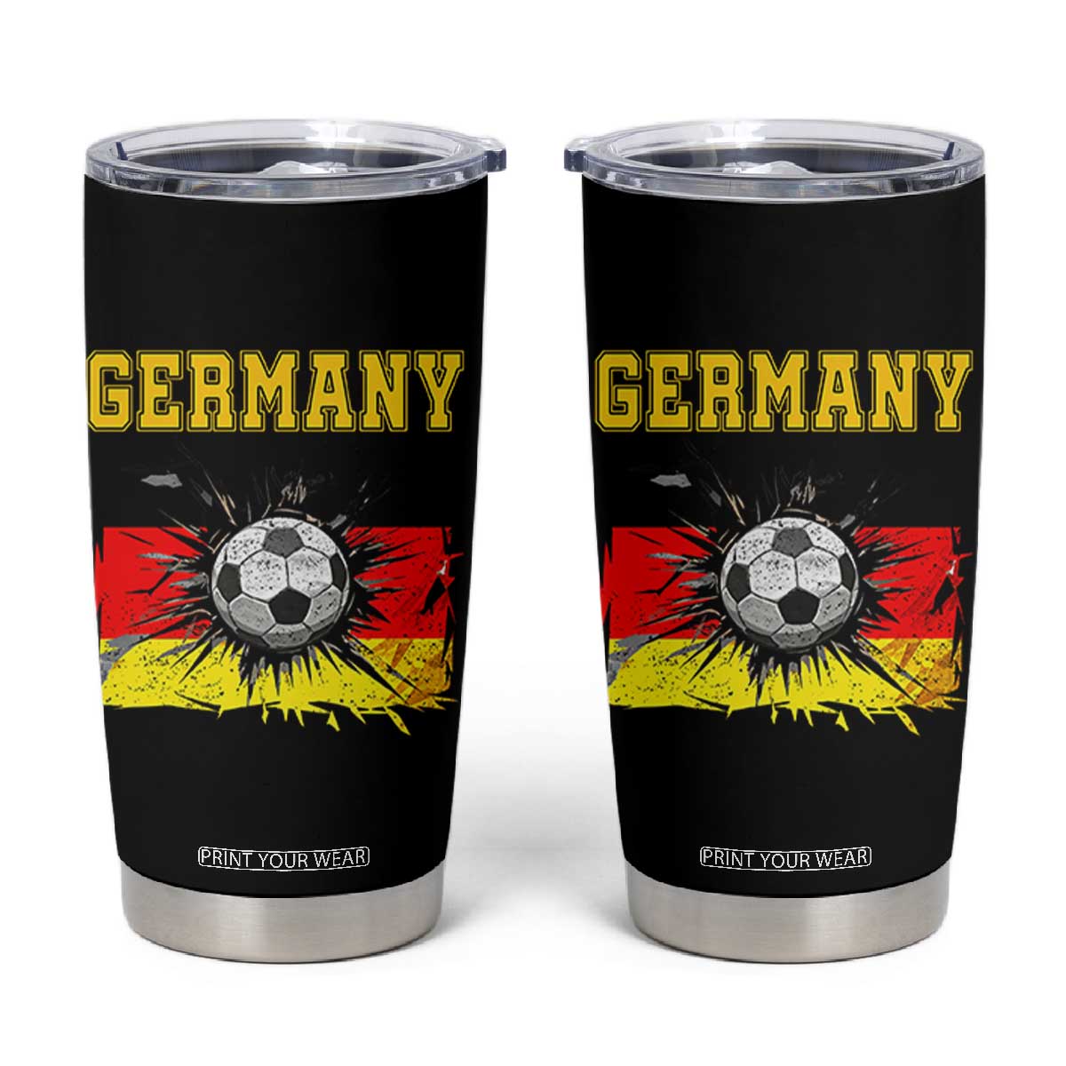 Germany Soccer Fan Tumbler Cup German Football Game Day Supporter TS14 Black Print Your Wear