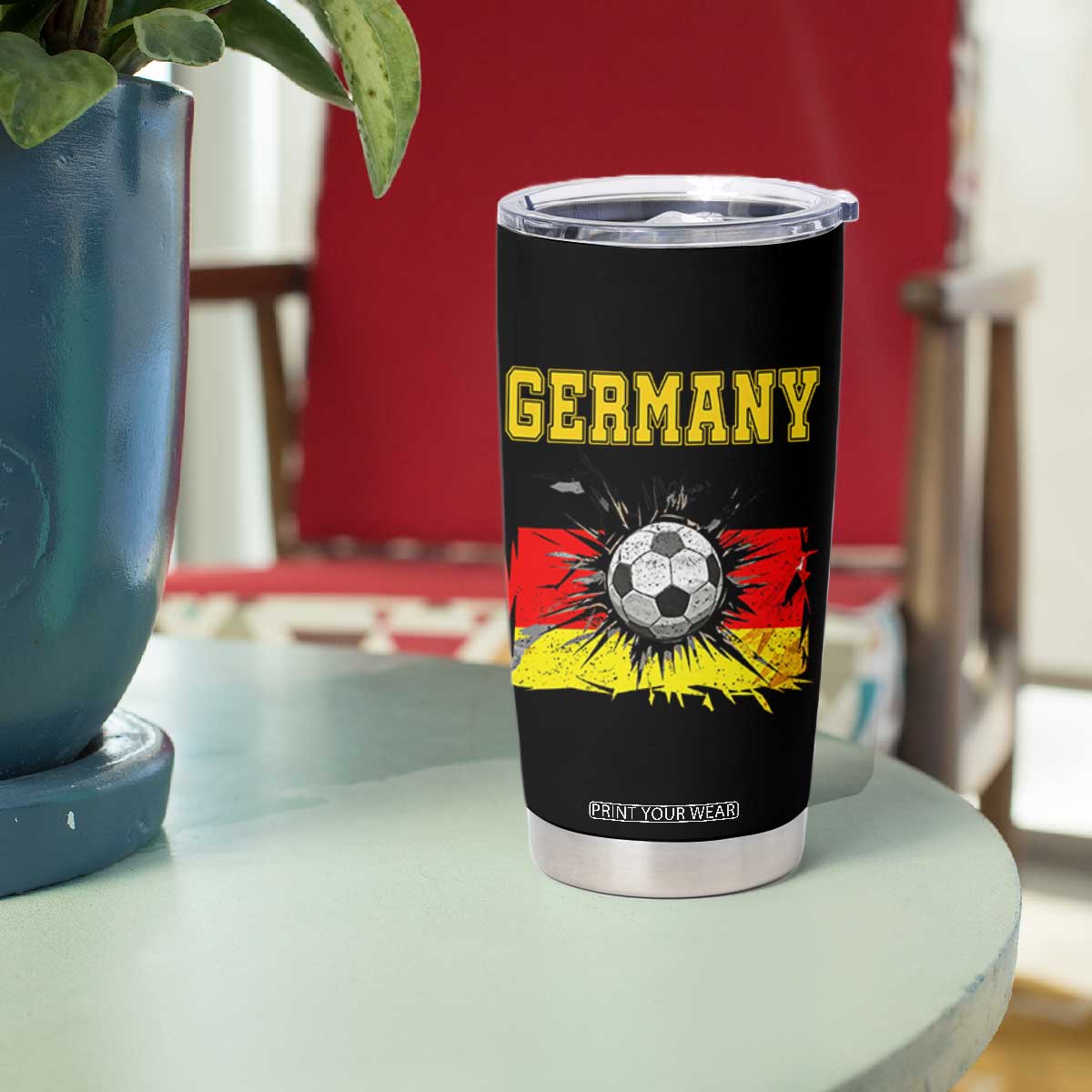 Germany Soccer Fan Tumbler Cup German Football Game Day Supporter
