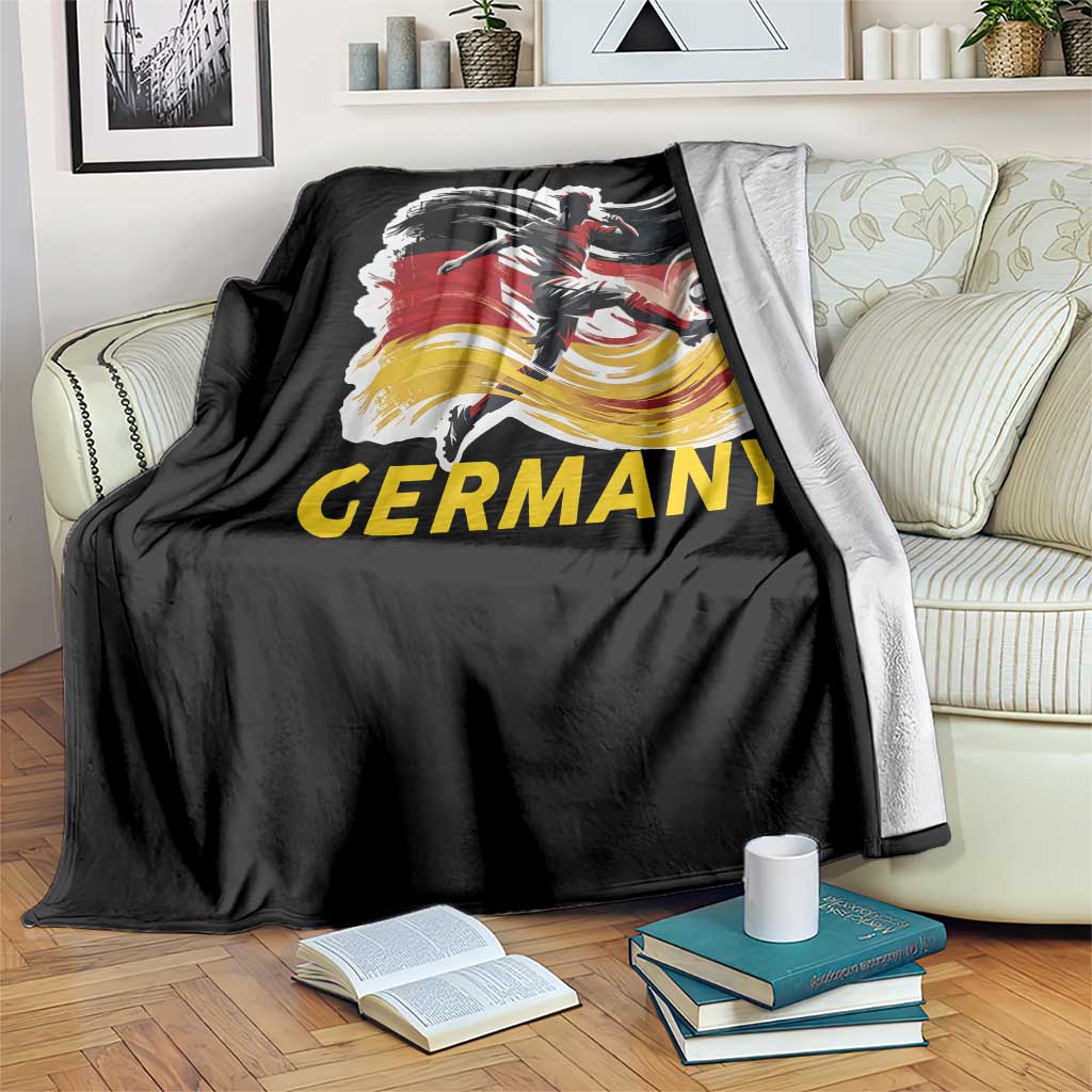 Germany Soccer Fan Throw Blanket German Football Flag Game Day Supporter