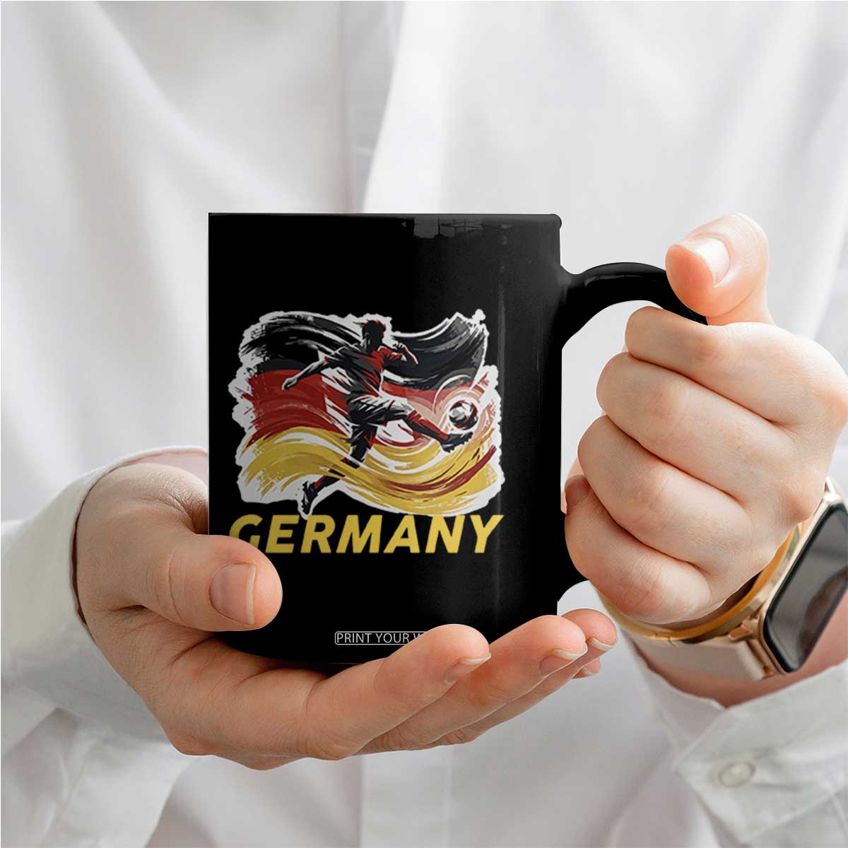 Germany Soccer Fan Coffee Mug German Football Flag Game Day Supporter