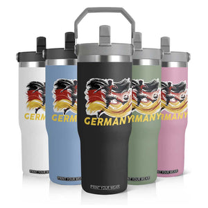 Germany Soccer Fan Flip Straw Tumbler German Football Flag Game Day Supporter