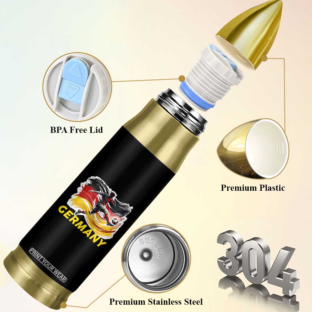 Germany Soccer Fan Bullet Tumbler German Football Flag Game Day Supporter