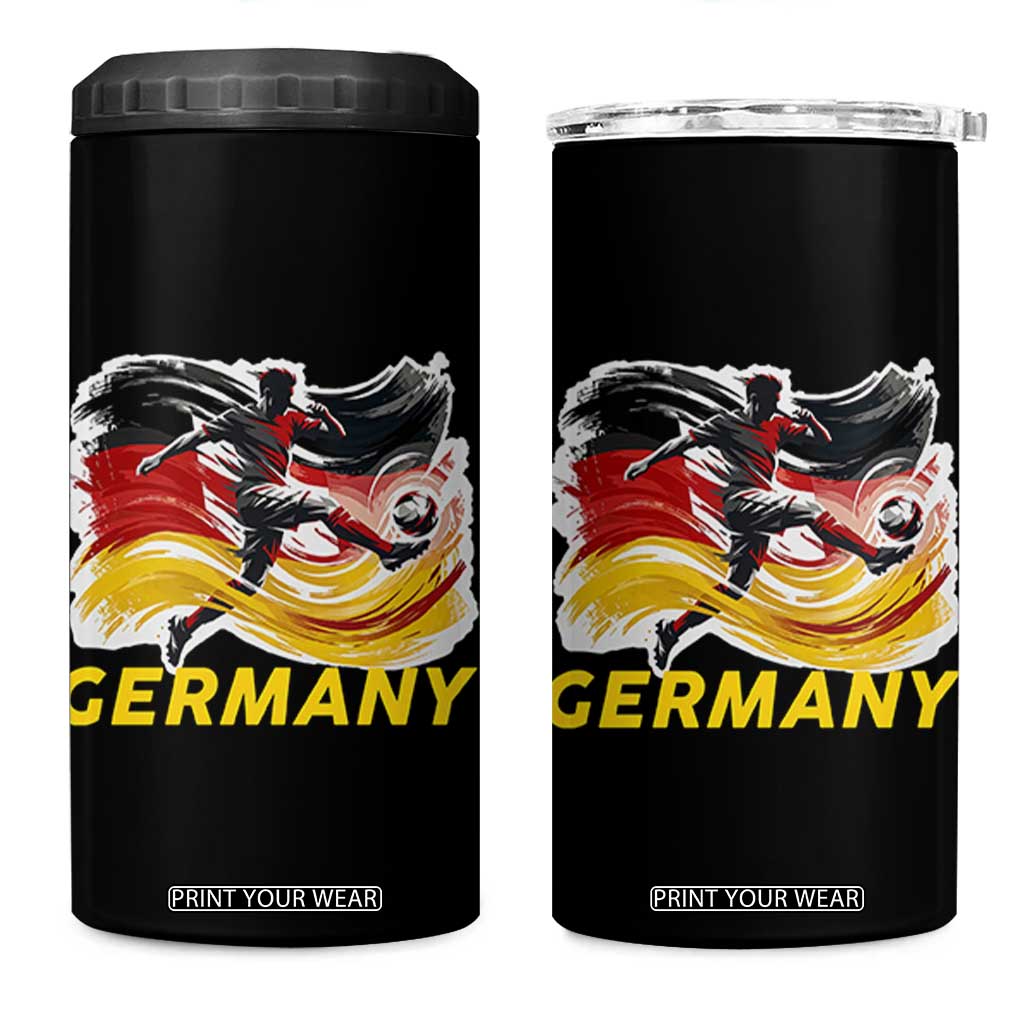 Germany Soccer Fan 4 in 1 Can Cooler Tumbler German Football Flag Game Day Supporter TS14 One Size: 16 oz Black Print Your Wear