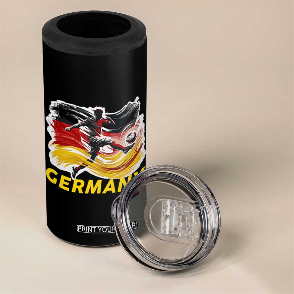 Germany Soccer Fan 4 in 1 Can Cooler Tumbler German Football Flag Game Day Supporter