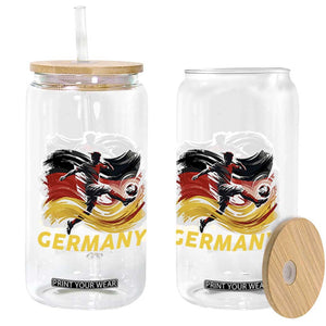 Germany Soccer Fan Glass Can German Football Flag Game Day Supporter