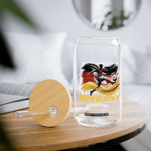 Germany Soccer Fan Glass Can German Football Flag Game Day Supporter