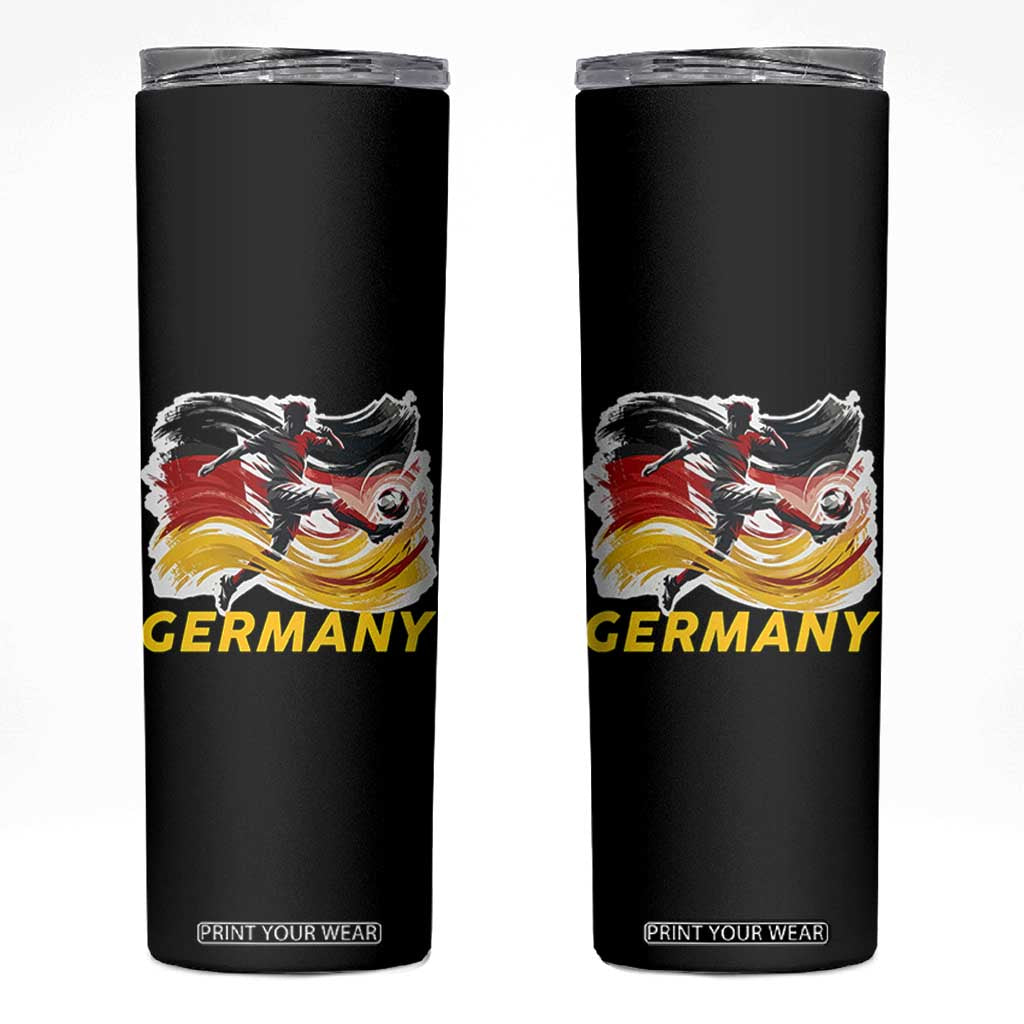 Germany Soccer Fan Skinny Tumbler German Football Flag Game Day Supporter TS14 Black Print Your Wear