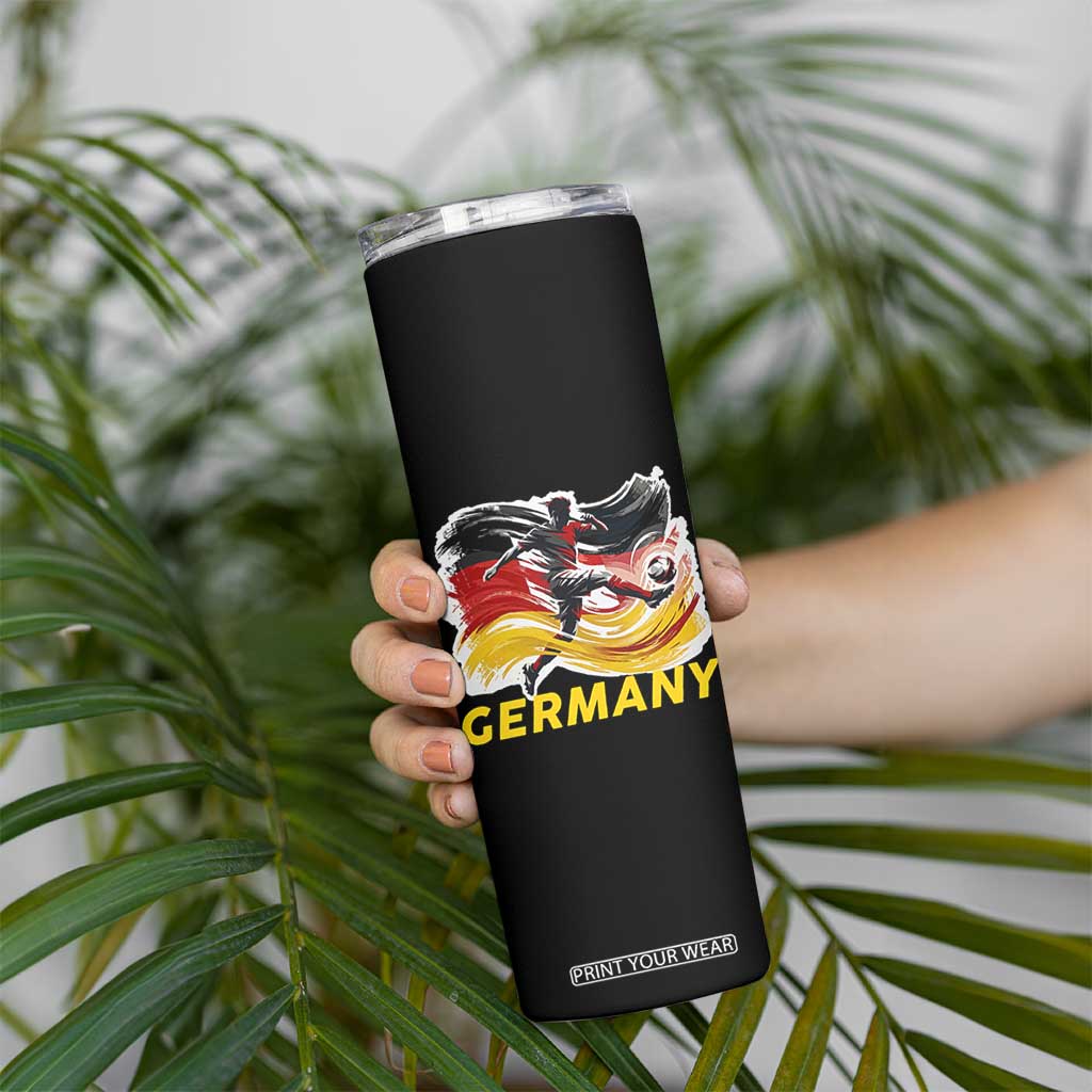 Germany Soccer Fan Skinny Tumbler German Football Flag Game Day Supporter
