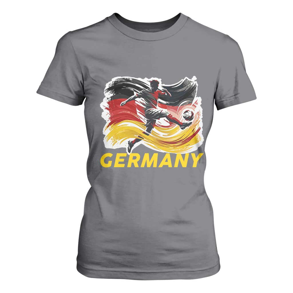 Germany Soccer Fan T Shirt For Women German Football Flag Game Day Supporter