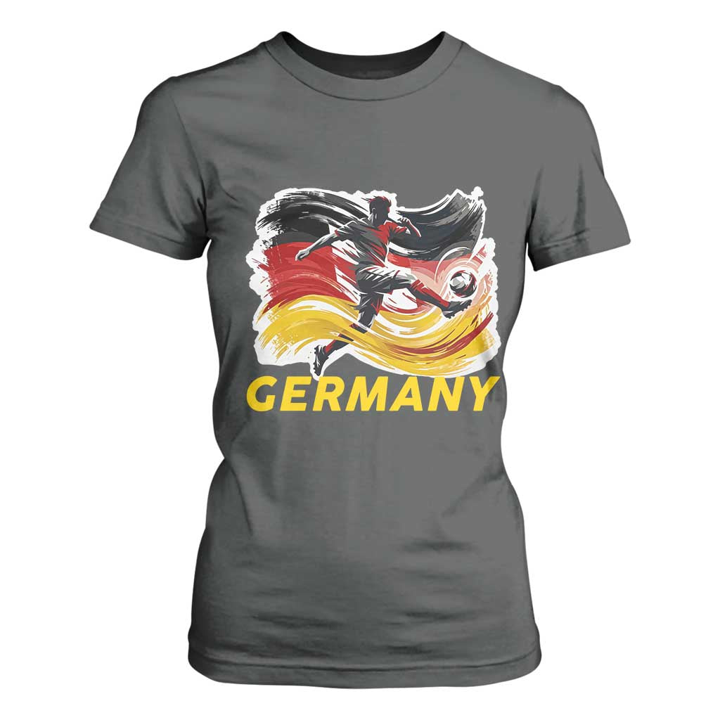 Germany Soccer Fan T Shirt For Women German Football Flag Game Day Supporter