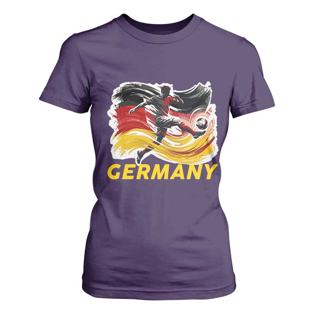 Germany Soccer Fan T Shirt For Women German Football Flag Game Day Supporter