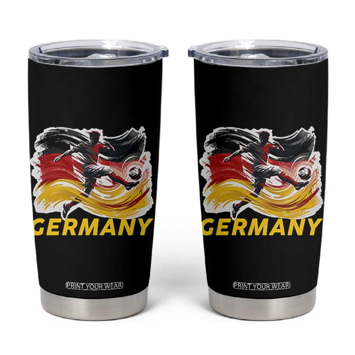 Germany Soccer Fan Tumbler Cup German Football Flag Game Day Supporter TS14 Black Print Your Wear