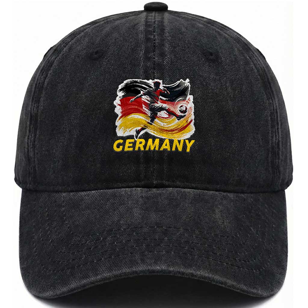 Germany Soccer Fan Washed Cotton Baseball Cap German Football Flag Game Day Supporter