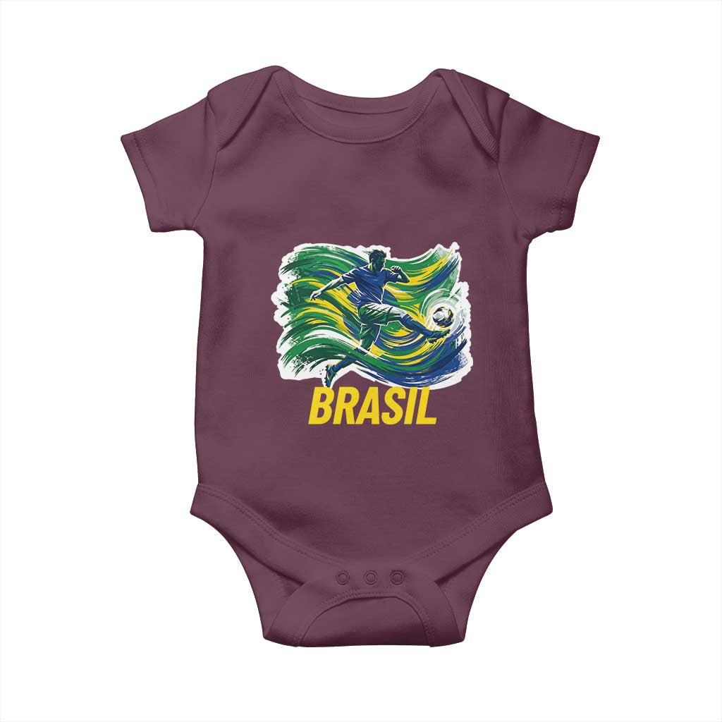 Brazil Soccer Brasil Flag Patriotic Sports Baby Onesie Brazilian Football Fan Supporter