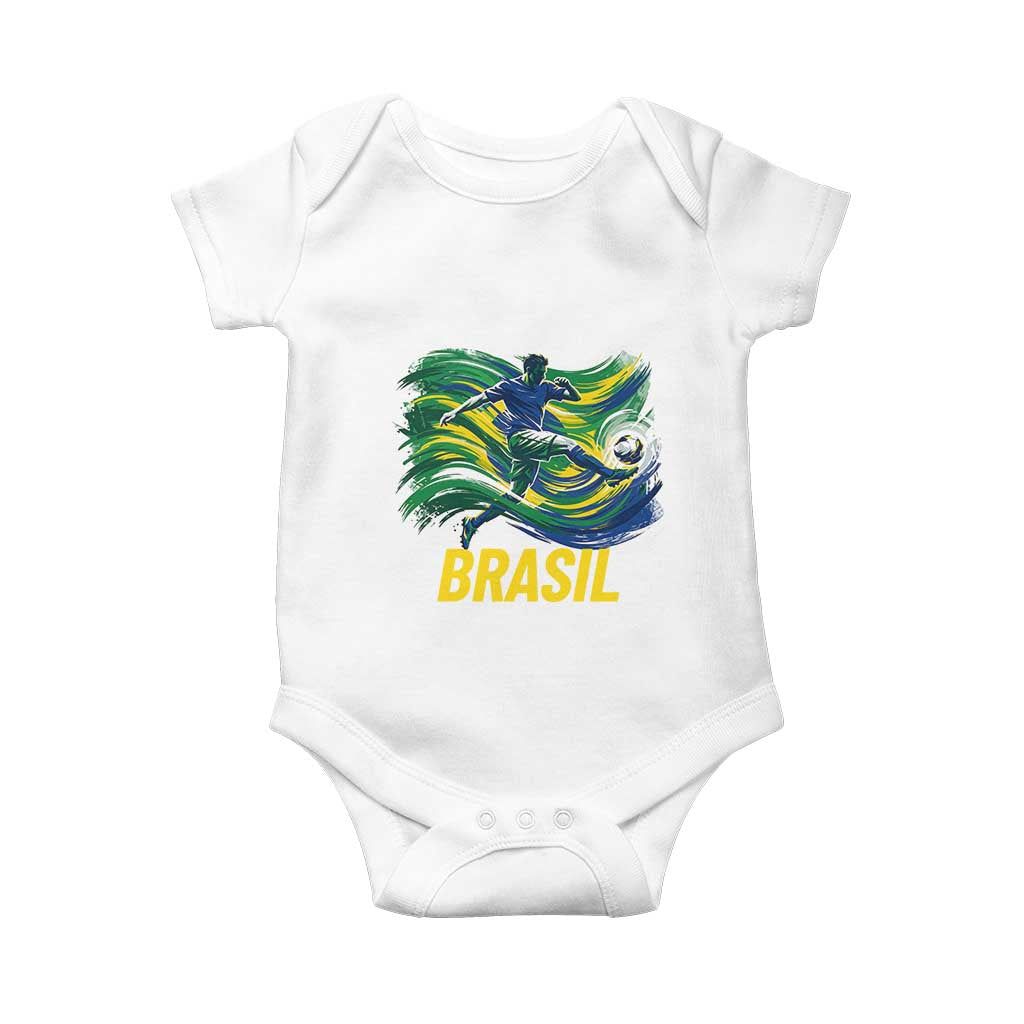 Brazil Soccer Brasil Flag Patriotic Sports Baby Onesie Brazilian Football Fan Supporter