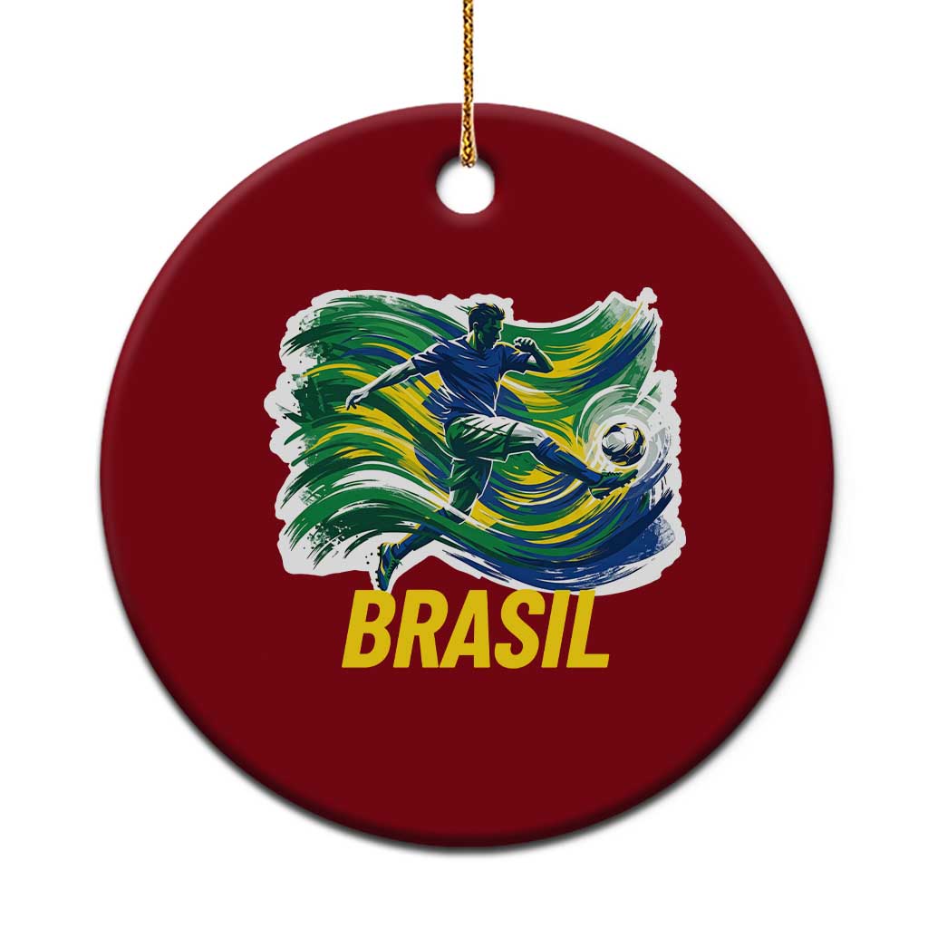 Brazil Soccer Brasil Flag Patriotic Sports Ceramic Ornament Brazilian Football Fan Supporter TS14 1pc Red Print Your Wear