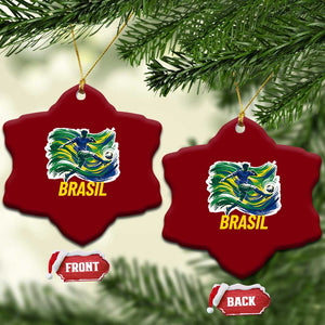 Brazil Soccer Brasil Flag Patriotic Sports Ceramic Ornament Brazilian Football Fan Supporter
