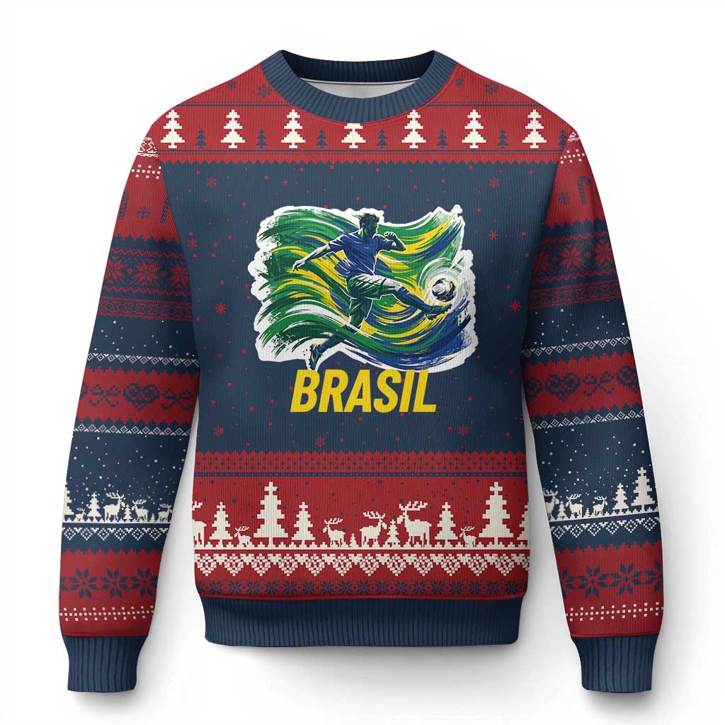 Brazil Soccer Brasil Flag Patriotic Sports Ugly Christmas Sweater Brazilian Football Fan Supporter