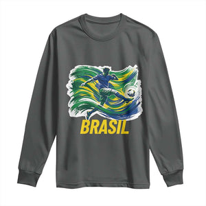 Brazil Soccer Brasil Flag Patriotic Sports Long Sleeve Shirt Brazilian Football Fan Supporter