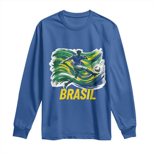 Brazil Soccer Brasil Flag Patriotic Sports Long Sleeve Shirt Brazilian Football Fan Supporter