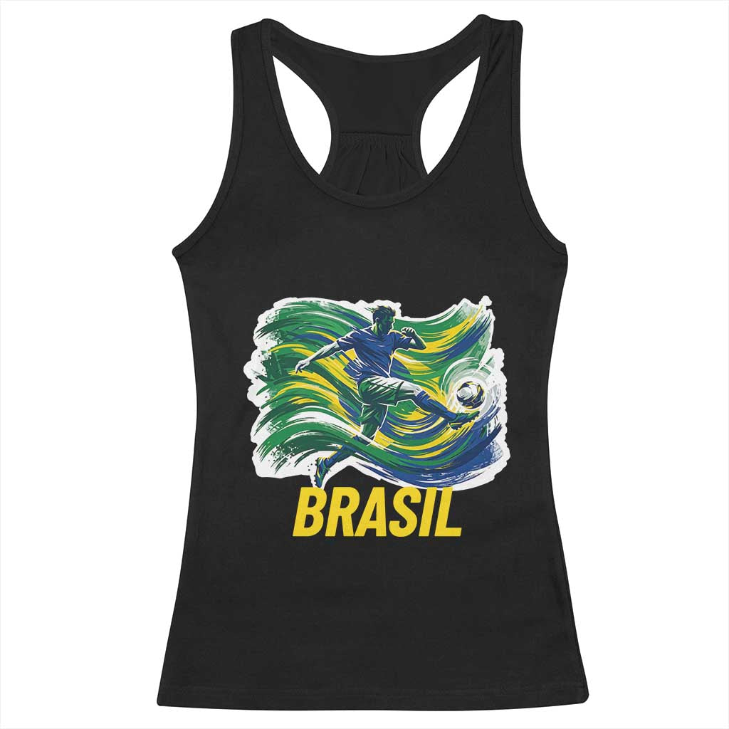 Brazil Soccer Brasil Flag Patriotic Sports Racerback Tank Top Brazilian Football Fan Supporter