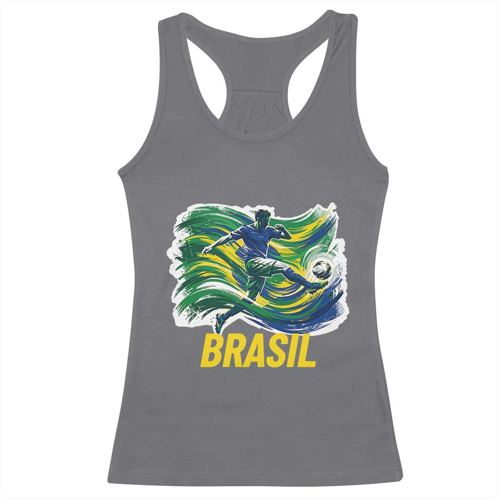 Brazil Soccer Brasil Flag Patriotic Sports Racerback Tank Top Brazilian Football Fan Supporter
