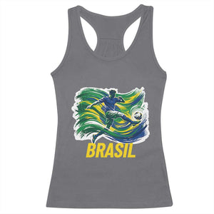Brazil Soccer Brasil Flag Patriotic Sports Racerback Tank Top Brazilian Football Fan Supporter